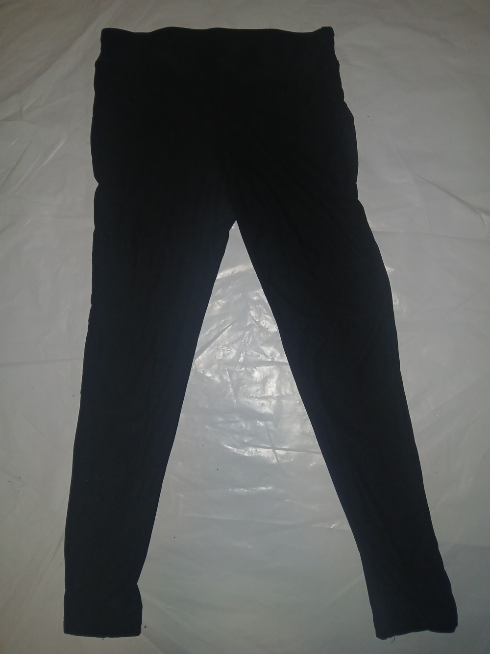 Pink Rose Black Stretch Leggings | Slim Fit Pull‑On | Size M